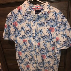Denim and Flower button up shirt XL